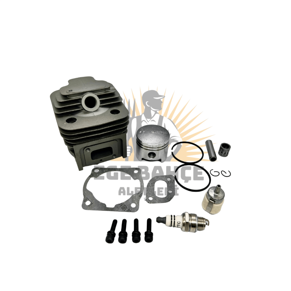 MOTORLU TIRPAN 44MM ÇİN GRUBU SİLİNDİR PİSTON BUJİ BENZİN SÜZGECİ CONTA TAKIMI SET